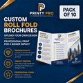 Custom Roll Fold Brochures  | Upload Your Own Design | Packs of 10