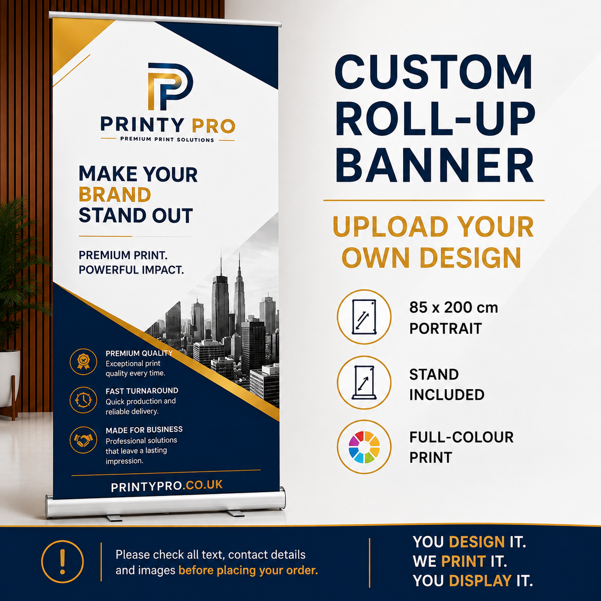 Custom Roll Up Banner with Stand | Upload Your Own Design