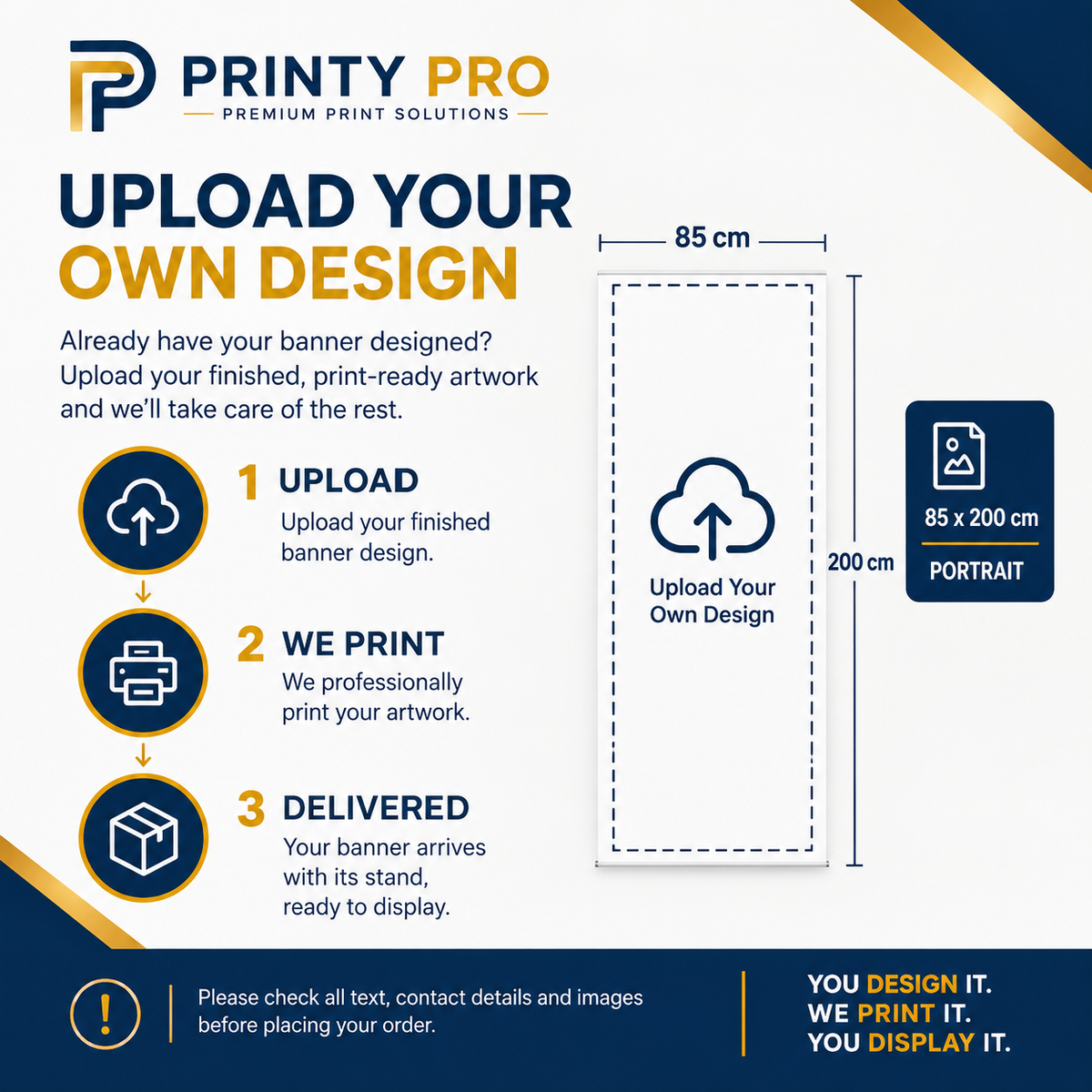 Custom Roll Up Banner with Stand | Upload Your Own Design
