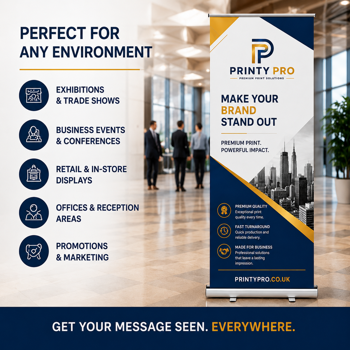 Custom Roll Up Banner with Stand | Upload Your Own Design
