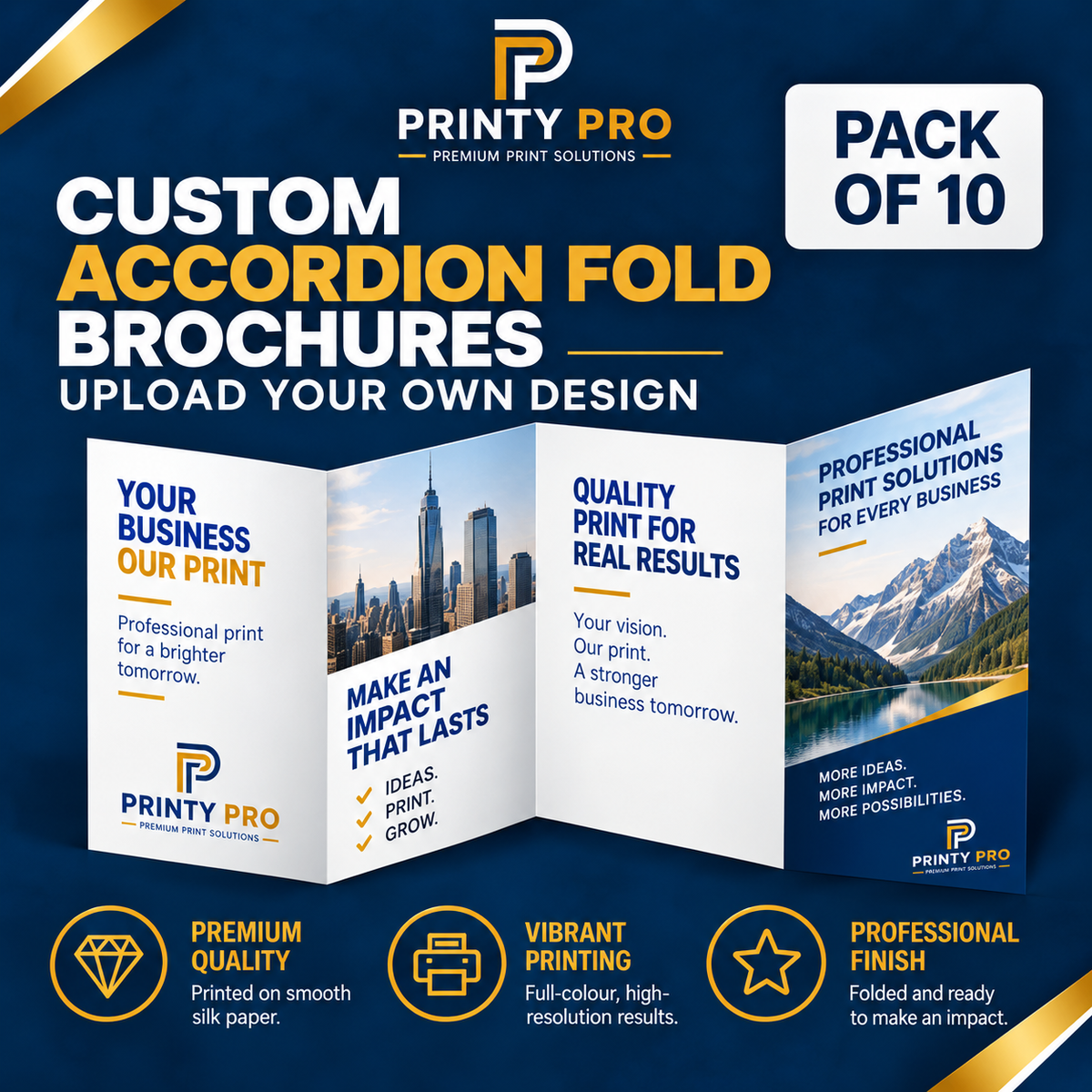 Custom 8-page Accordion Fold Brochure | Upload Your Own Design