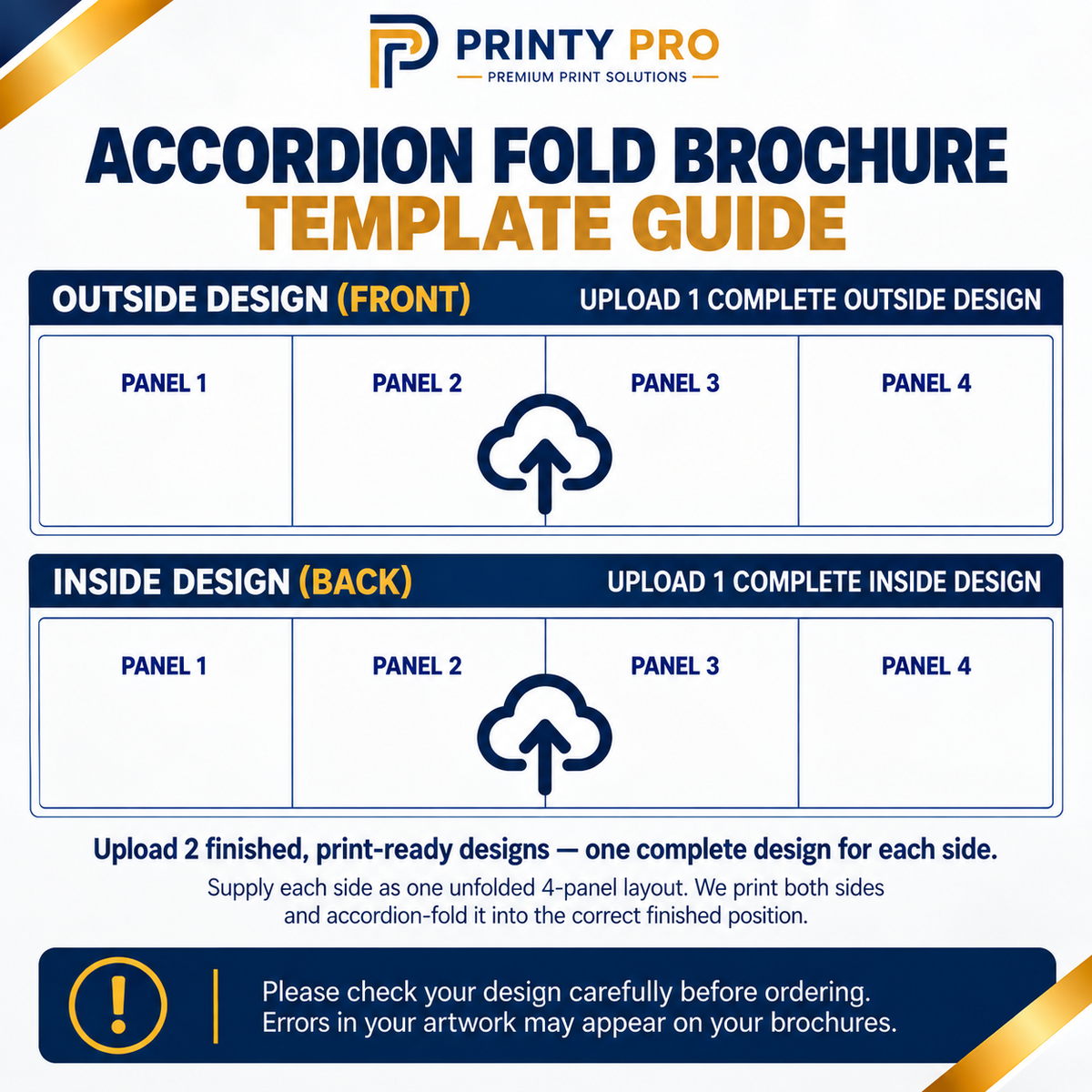 Custom 8-page Accordion Fold Brochure | Upload Your Own Design