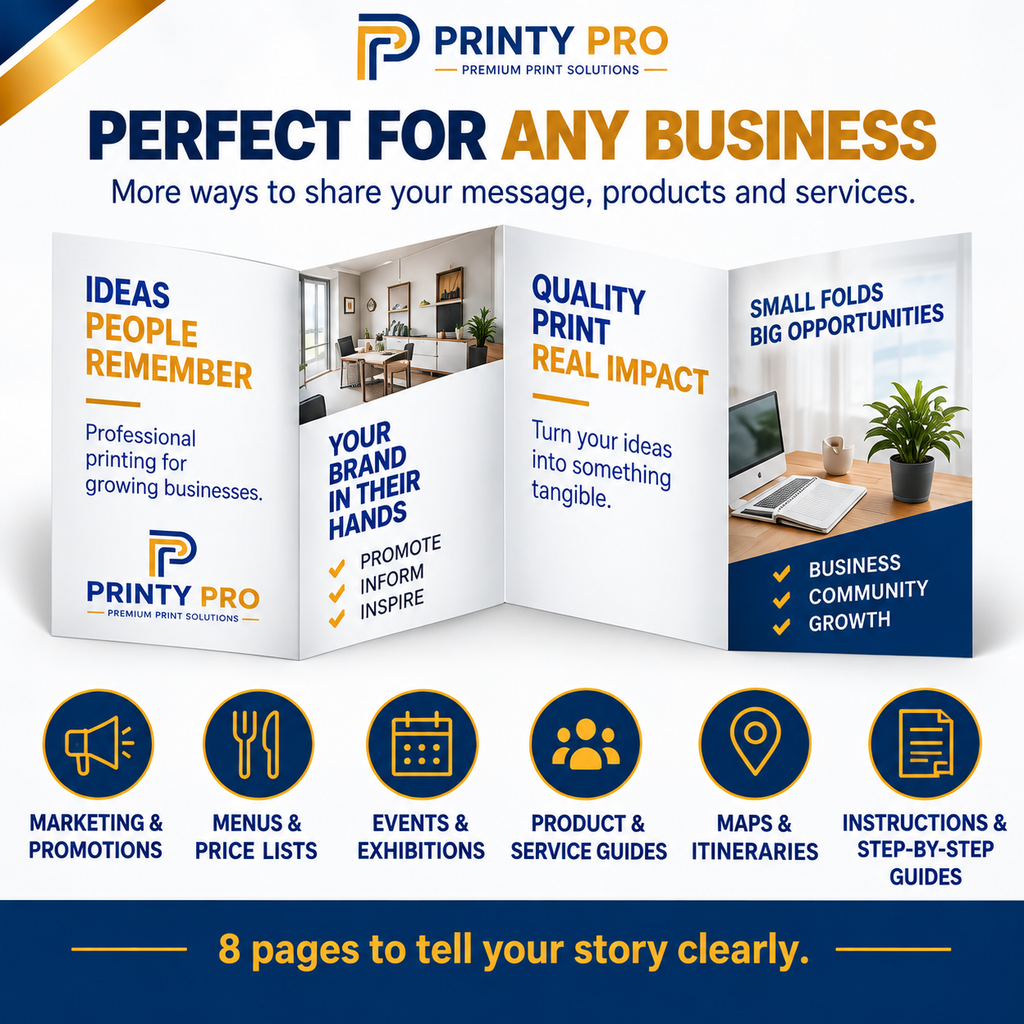 Custom 8-page Accordion Fold Brochure | Upload Your Own Design