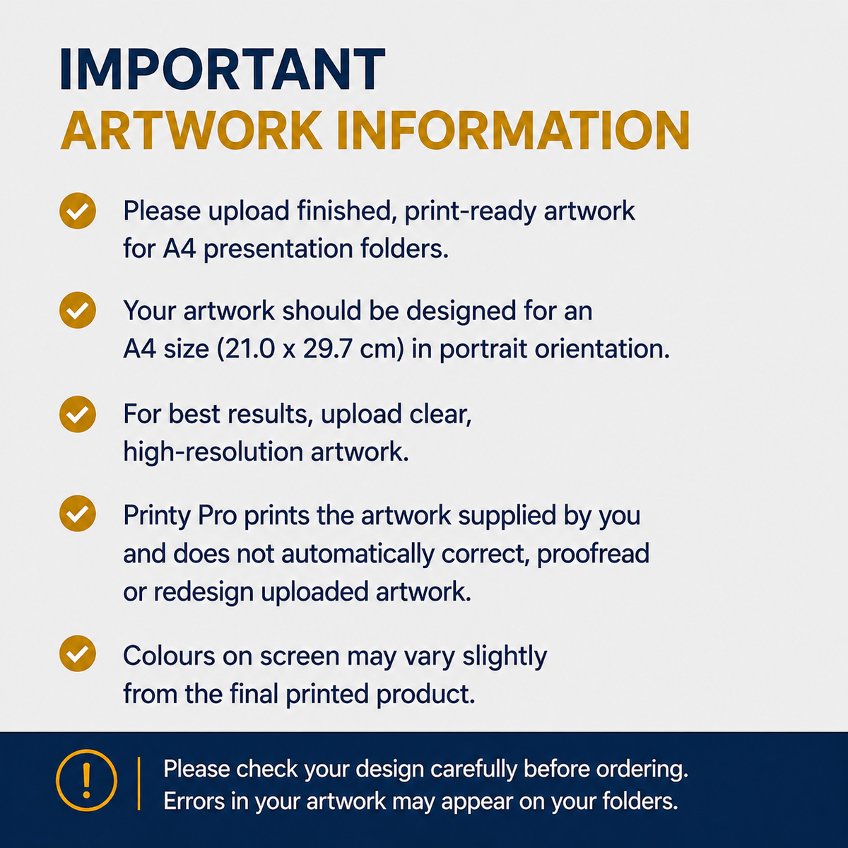 Custom Presentation Folders | Upload Your Own Design | Pack of 50