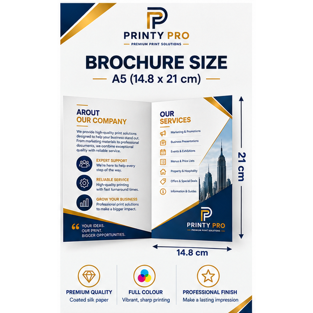 Custom Single Fold Brochures | A5 | Upload Your Own Design | Packs of 10